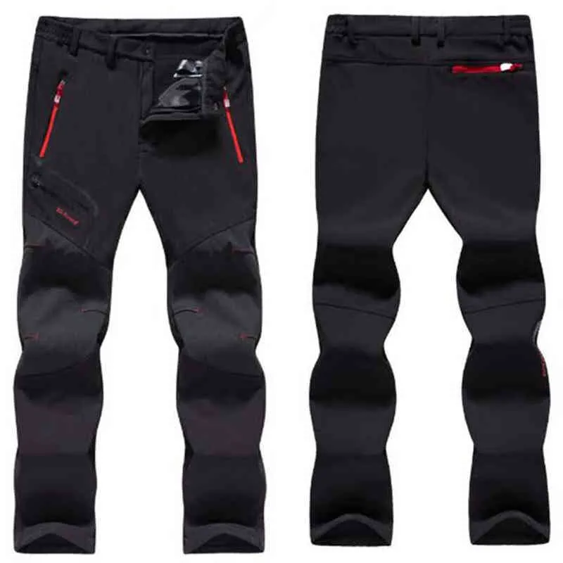 2020 Новые мужские зимние пешеходные брюки утолщенные открытые брюки водонепроницаемый, ветрозащитный, теплый, кемпинг, катание на лыжах и восхождение по бегунам G220224
