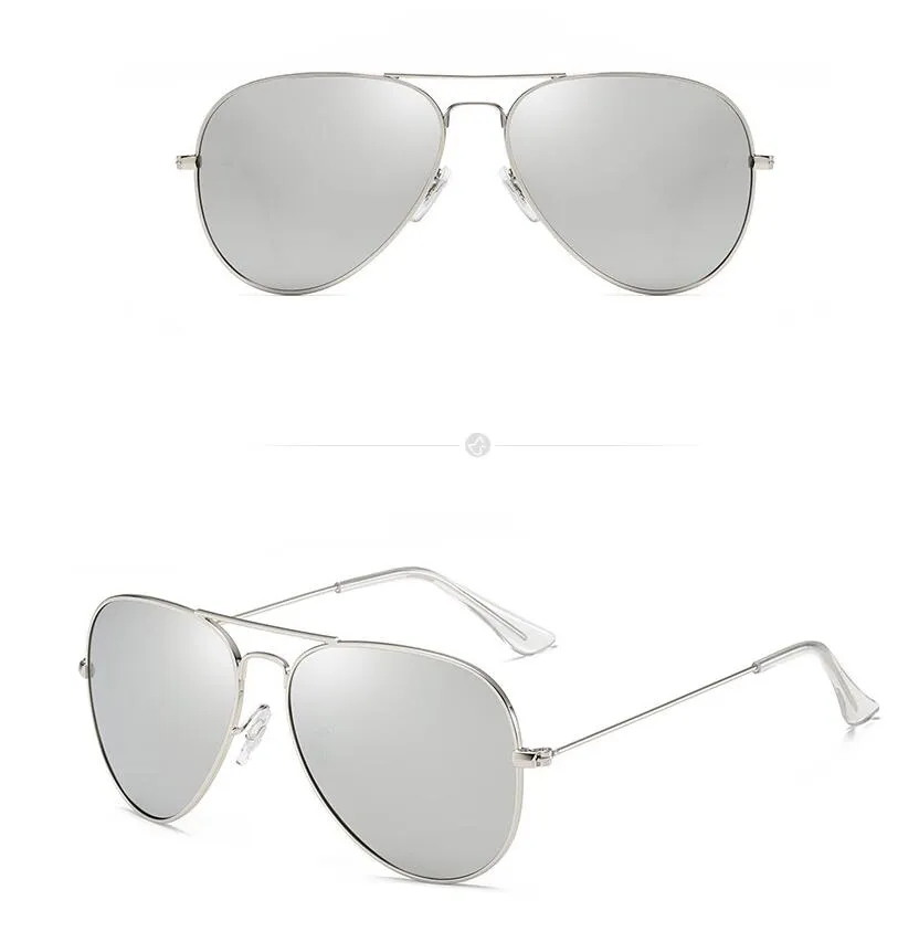 Högkvalitativ 5st klassiska solglasögon Metallsolglasögon för män Kvinnliga glaslinser UV Protection3012