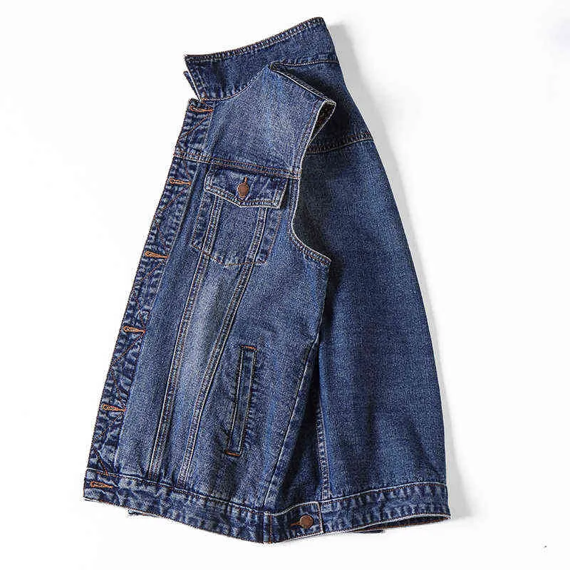 Hommes multi-poches solide denim sans manches veste hip hop slim bleu noir coton jeans décontractés gilets gilets plus szie 6XL 7XL 211110