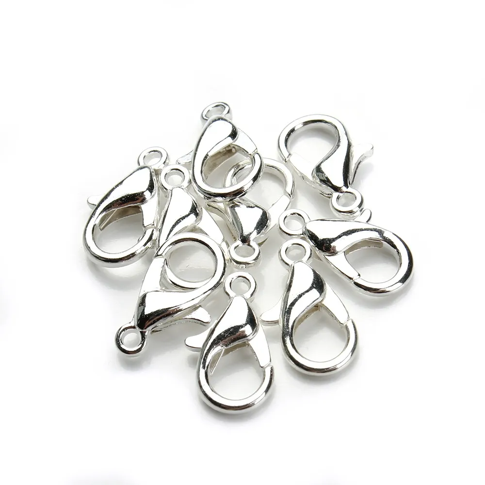 10 12 14 16 mm srebrne platowane aluminiowe homary homarowe homory mody biżuterii Odkrycia biżuterii dla DIY Bransoletę Naszyjnik 335Q
