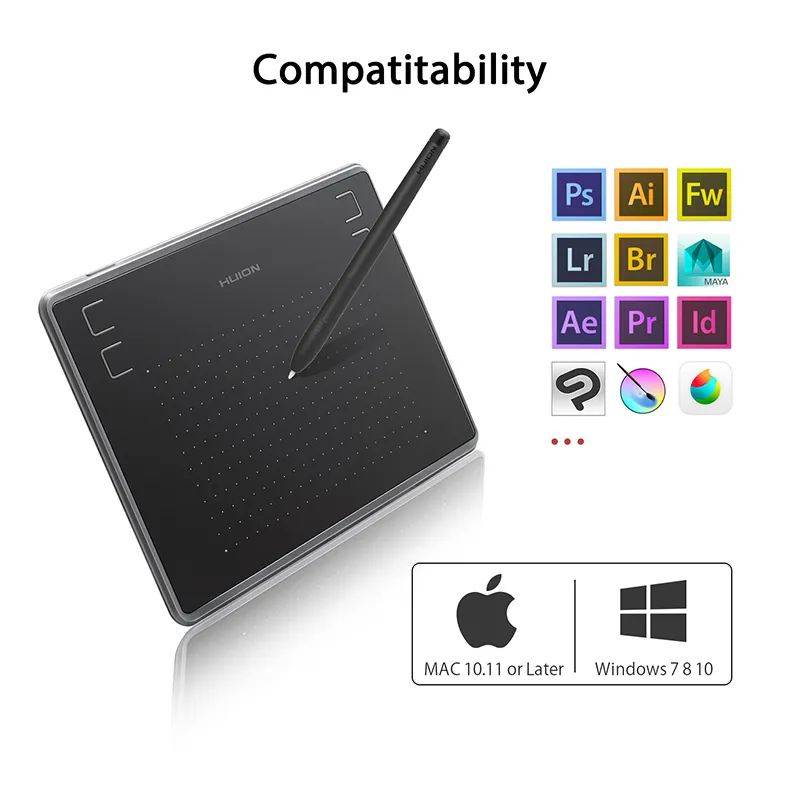 HUION H430P Digital s Signature Graphics Drawing OSU Game Tablet con penna senza batteria