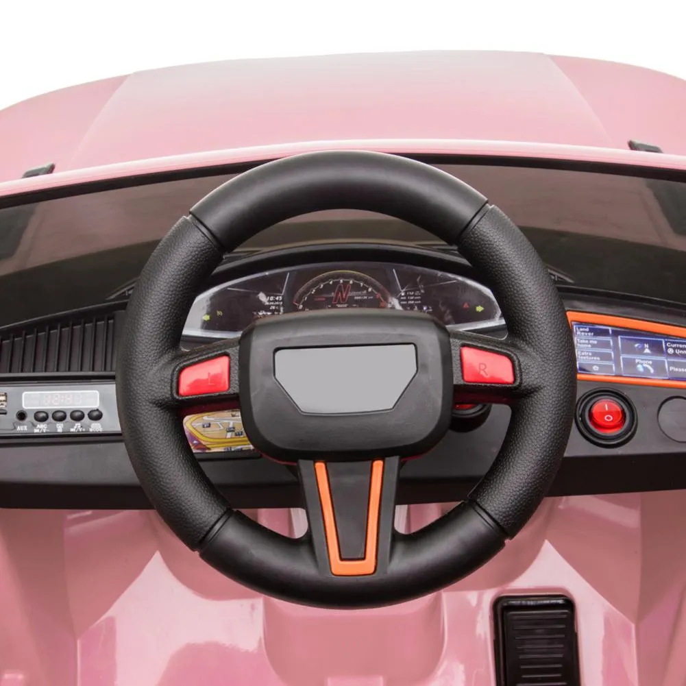 Kinder Elektroauto 12V Dual Drive Kids Fahren mit dem Auto 2.4 GHz Fernbedienung LED Leuchten Pink USA Warehouse Schnellversand