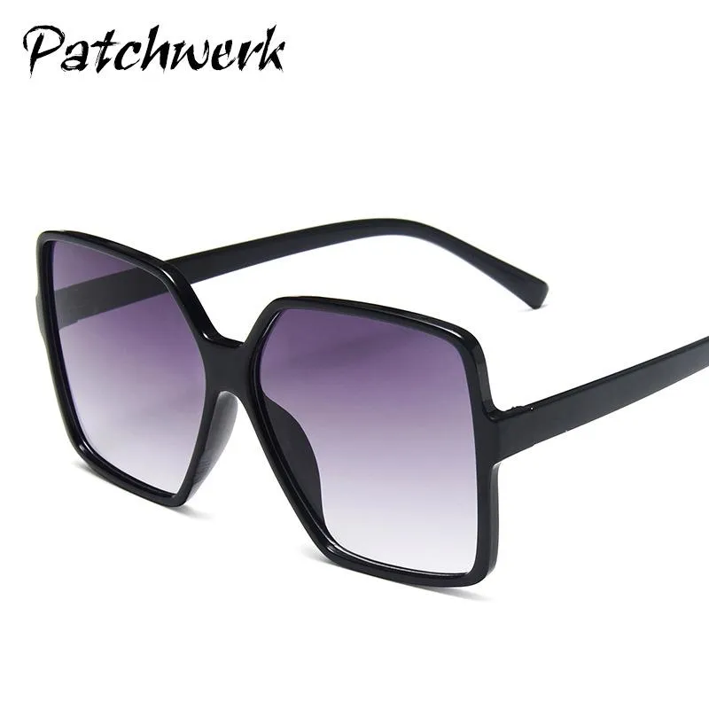 Quadratische Sonnenbrille Frauen große Rahmen Sonnenbrille Schwarze Mode -Gradient Female2817