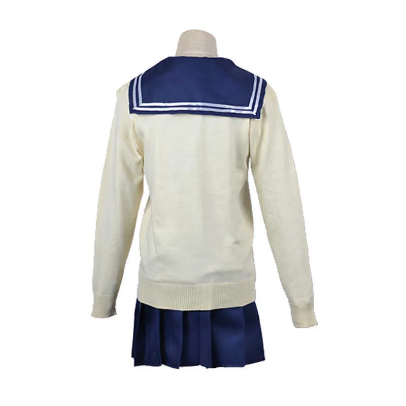 My Hero Academia Cosplay Costume di Halloween Anime Boku No Himiko Toga JK Uniforme Cappotto del maglione Parrucca Costumi C62C49 Y0913