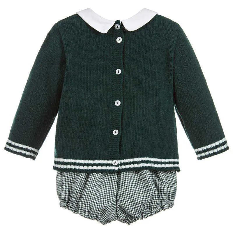 Bébé Garçons Espagnol Boutique Vêtements Ensemble Enfants Chandails Tricotés À Manches Longues + Pantalon Court Enfant Automne Hiver Vêtements 210615