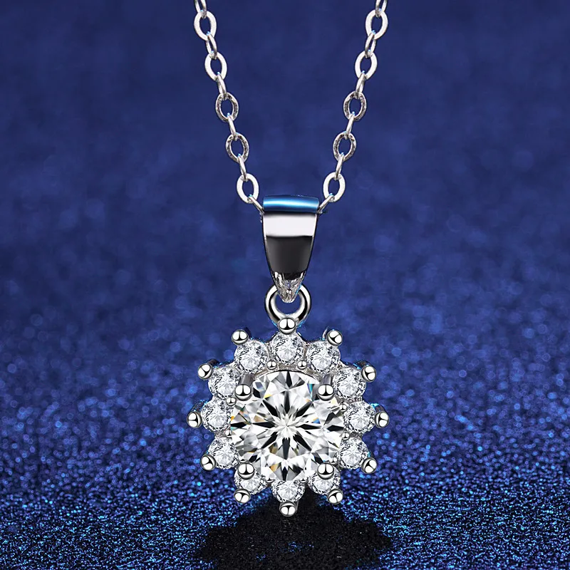 Biżuteria Słońce Kwiat Kształt Stud Sterlling Silver Fashion Luksusowe kolczyki Naszyjnik Damskie pierścienie z pudełkiem