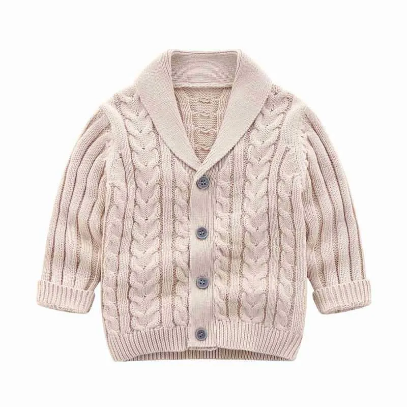 Autumn Winter Sweater for Baby Boy Long Sleeve Knit Cardigan Outerwear Kids Fall Clothes 0-3T E7031 210610