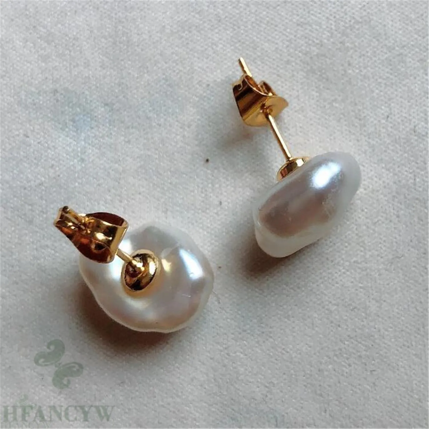 Pendientes de oro de 18 quilates con perlas barrocas de color blanco a la moda, joyería de cultivo, abalorio Aurora, personalidad fascinante Diy Noble