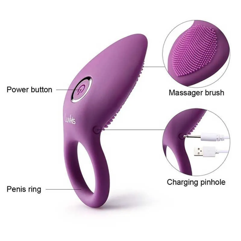 Vibrerende Penisring Mannen Cockring Clitoris Stimuleren Vibrator Uitgestelde Voortijdige Ejaculatie Ringen Volwassen Speeltjes voor Koppels 210405679236