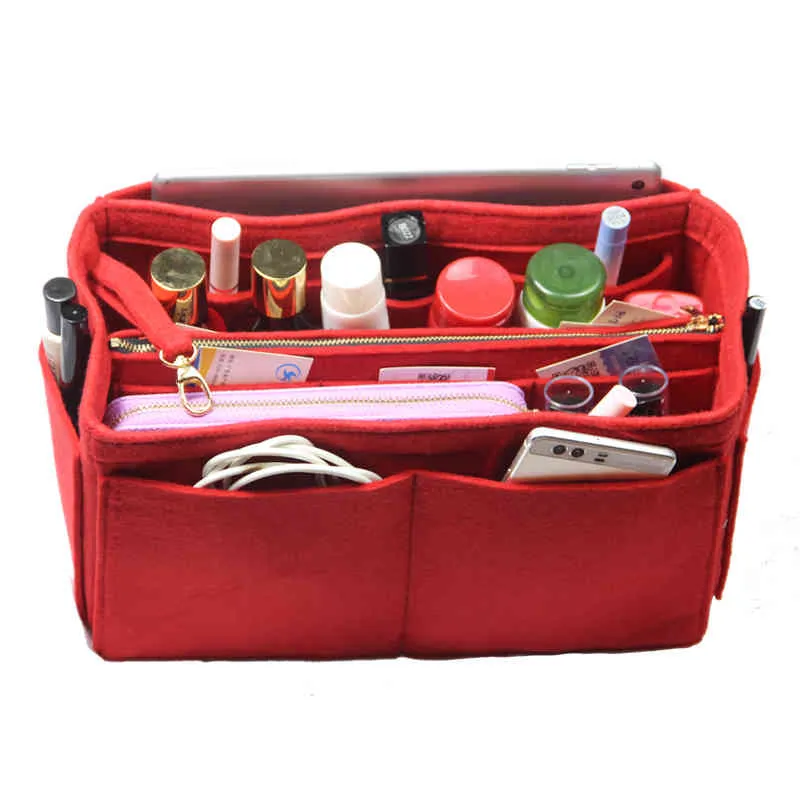 Voor Graceful PM MM Alma-MM Artsy-MM 3MM Vilt Tote Organizer met middelste rits Tas portemonnee insteektas in tassen Cosmetische make-up 2103267D