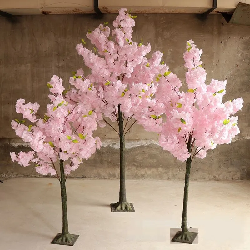 Künstliche Blumen wünschen Bäume Simulation Kirschblütenbaum Römische Säulenstraße führt Sakura für Hochzeitszentrum Eröffnete Requisiten248J
