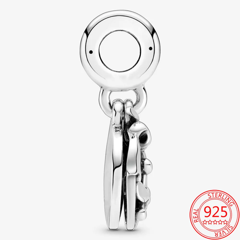 Otantik 925 Ayar Gümüş Emaye Ökseotu Dangle Charm Pandora Klasik Bileklik Uyar Uyur Noel Hediyesi