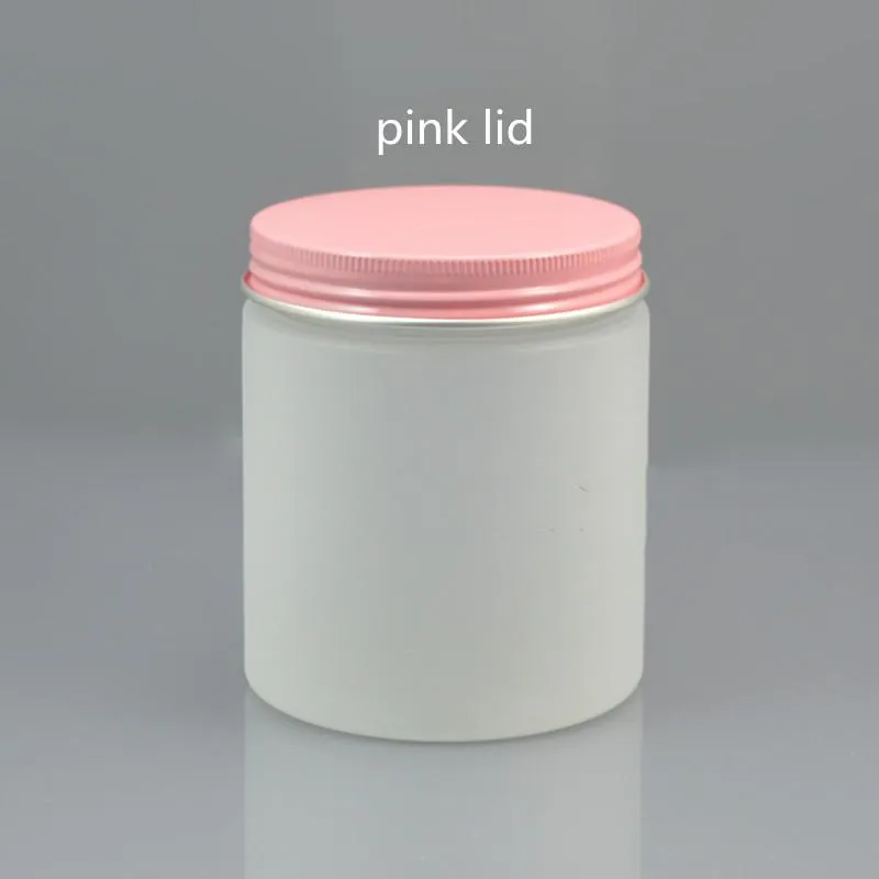 Storage Bottles & Jars 200 250g Cream Jar With Alumina Lid PET Frosted Bottle Mask Can Cosmectic Container Empty Food Packing281R