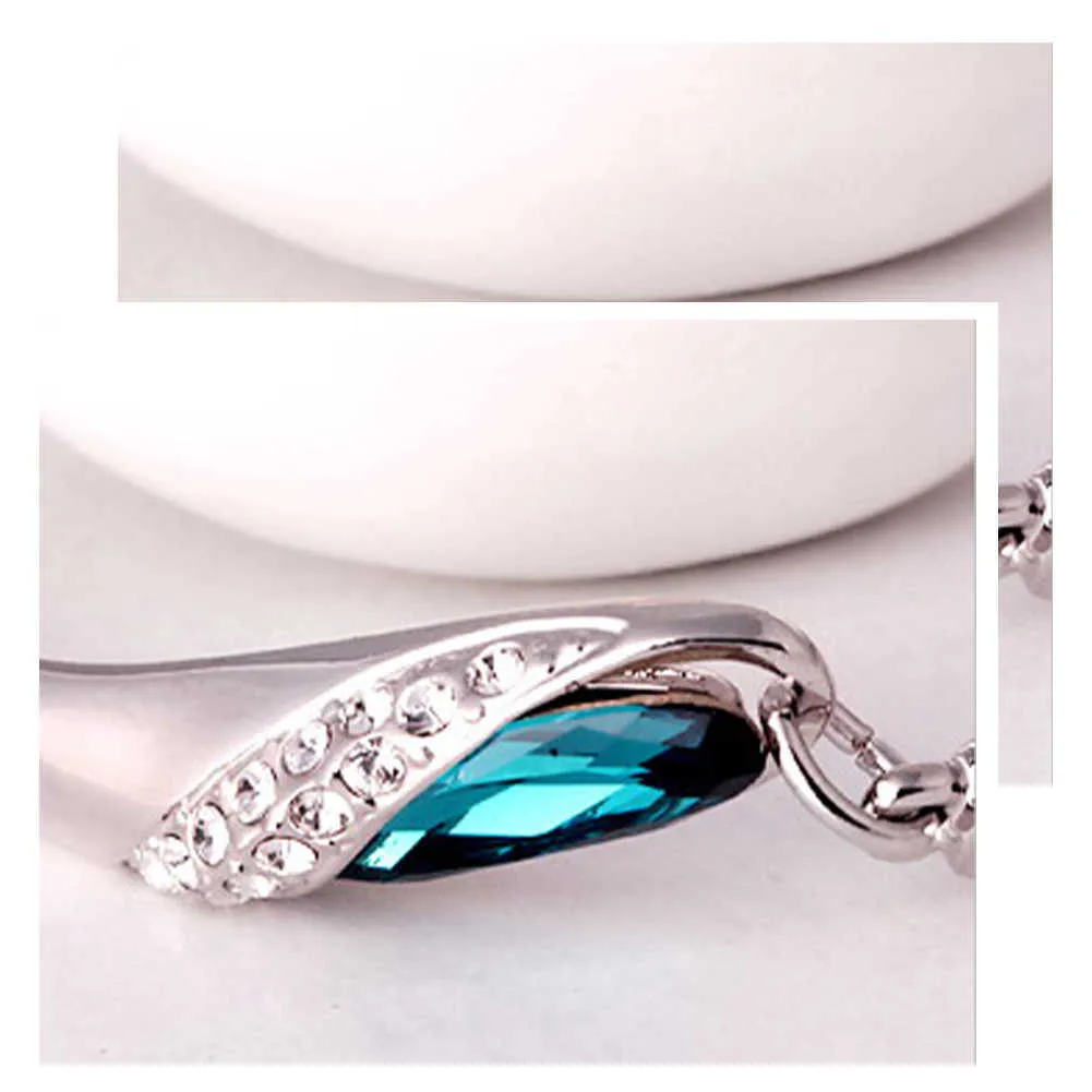 2021new Fashion Bangle Bracelet Gift New Fashion Women Ocean Blue Crystal Rhinestone Fine Jewelry New Q0717