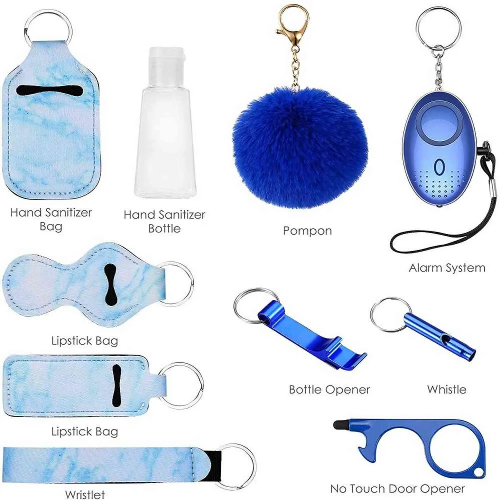 Keychain auto-défense de sécurité ensemble pour femmes fille personnelle alarme personnelle mini produit multi-genshin accessoires d'impact emo cadeau de Noël h17242396