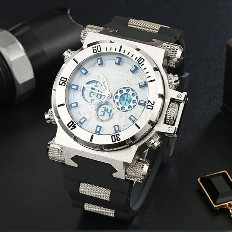 Classic luxury mens electronic watch multifunction waterproof wristwatch dual movement time calendar sports watches271L