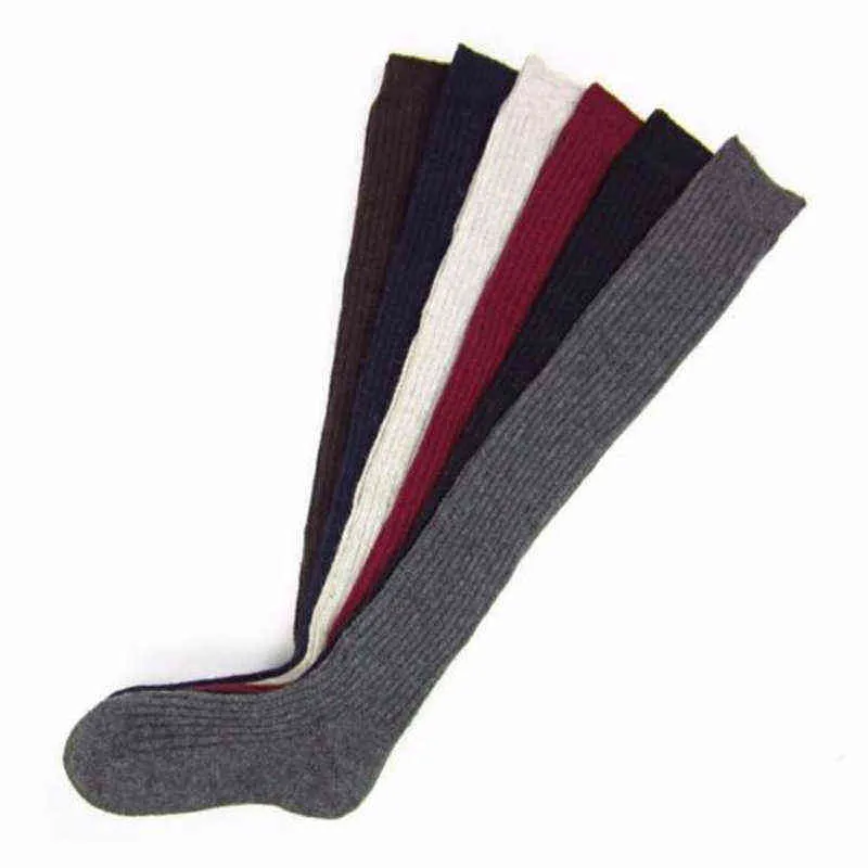 Uyluk Yüksek Çorap Kız Çorap Kış Sıcak Uzun Çorap Kadınlar Seksi Çorap Medya Külotlu Çorap Örme Diz Yüksek Çorap Y1119