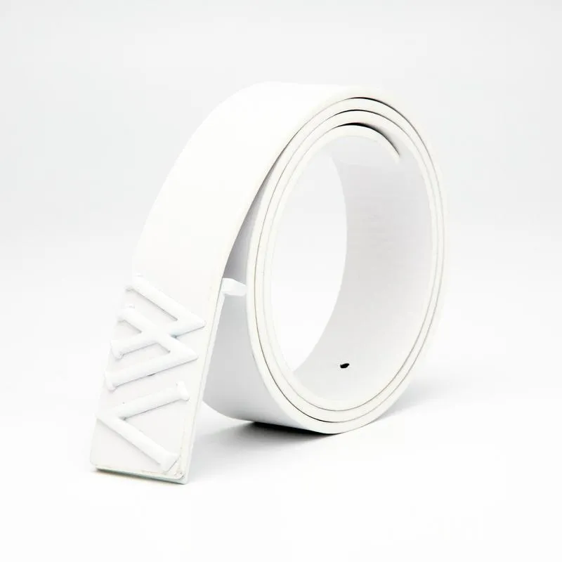 Belts Golf Belt Men And Women White Leather Universal Length Classic Casual Fully Adjustable Trim2369
