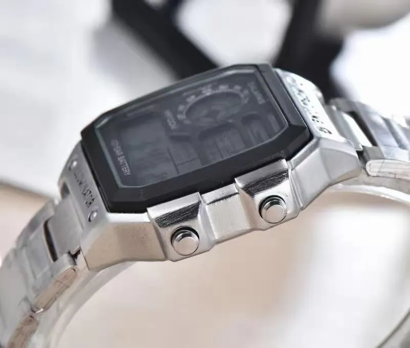 TOP Brand Watches Men Multifunction LED Digital Steel Metal band Quartz Wrist Watch GA10232Q