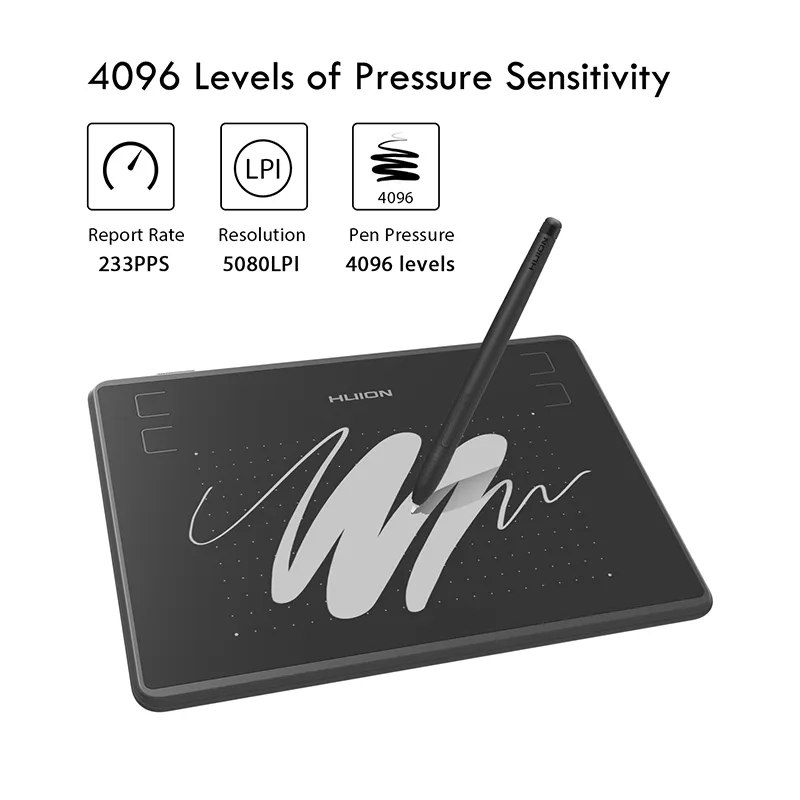 HUION H430P Digitale S Micro USB Signature Graphics Tekening Pen Osu Game Battery-Free Tablet