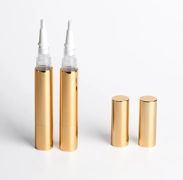 5ml Gold Cuticle Oil Pen Twist Empty Nail Care Lip Gloss Containers Tube 2ml 4ml 5ml Gold Cuticle Oil Pen with Brush SN