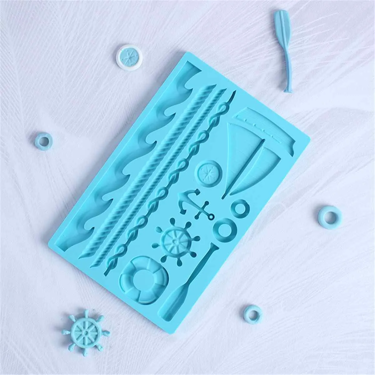 1 Stück Boot Schiffsanker Form Fondantform Silikon Paddel Welle Kuchenform DIY Kuchen Gum Paste Cupcake Schokolade Dekorieren Werkzeug