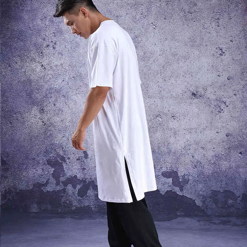 Yaz Giyim Kişiliği Ekstra Uzun Yarım Kollu T-Shirt Bottom Gömlek Kısa kollu Diz Üzerinde Ekstra Gevşek Tişört