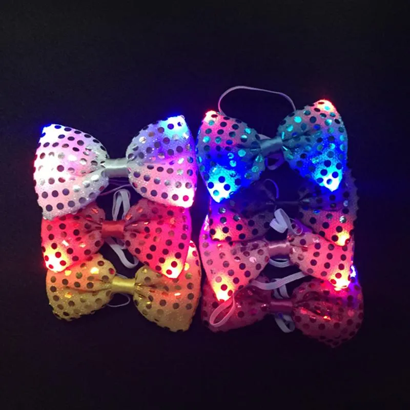 Party Decoration Glow Led Flash Bow Tie Child Adult Gift Birthday Concert Wedding Supplies Glowing In Dark216g