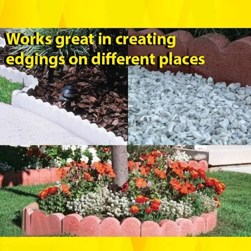 Molde de bloco de bordas de tijolo, molde para cercas de jardim, canteiro de flores, decoração, concreto, lago, cerca, pátio idílico, outros edifícios 244g
