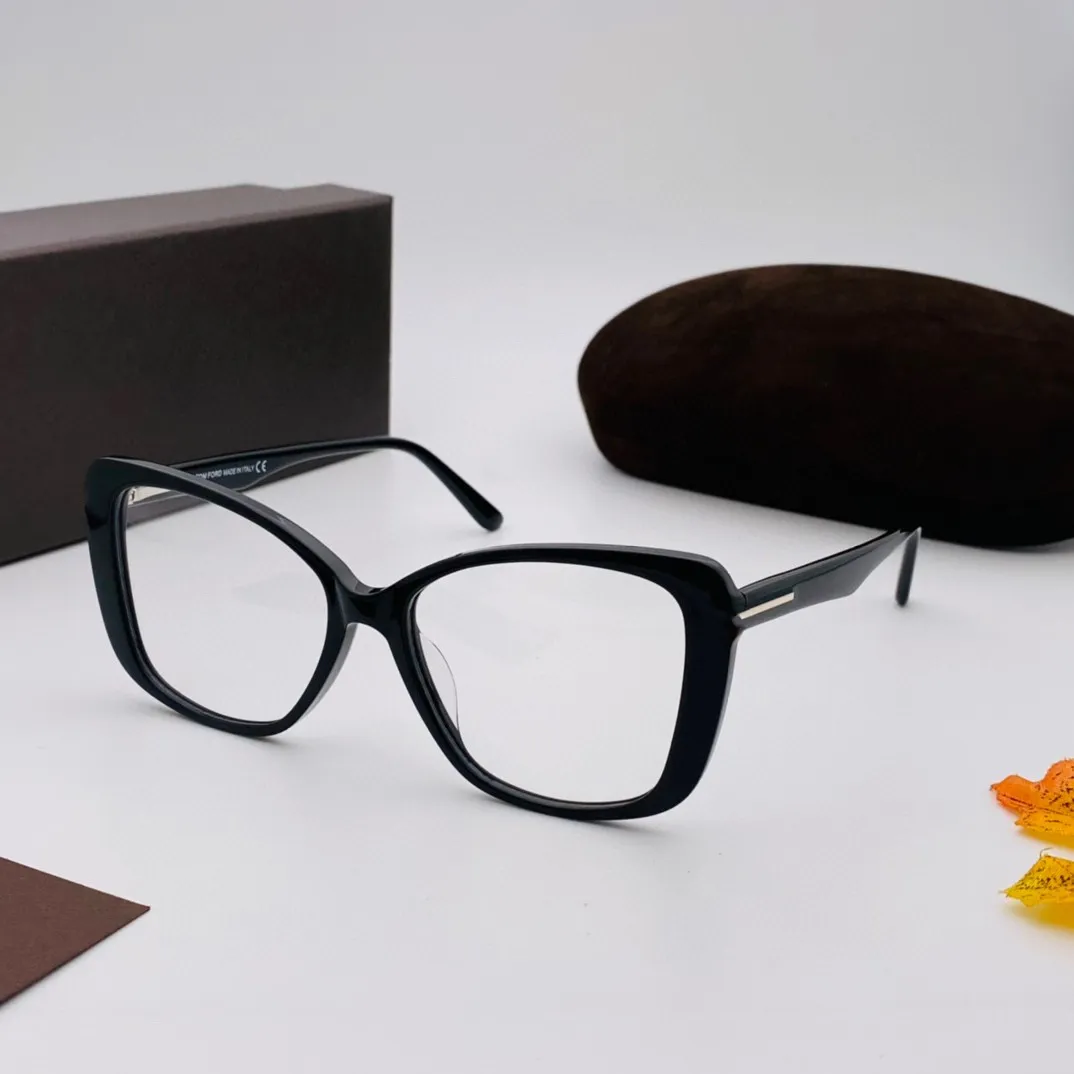 Óculos ópticos para mulheres estilo olho de gato retrô 5744 placa de lente de luz anti-azul moldura completa com box186o