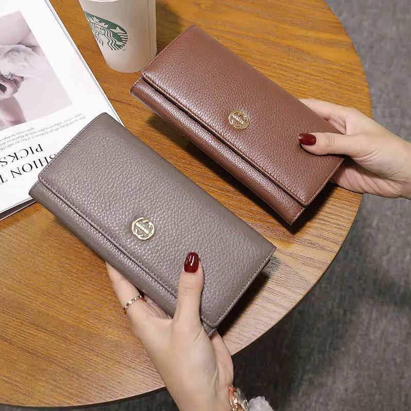 Pursos billetera de cuero para mujeres largas de moda