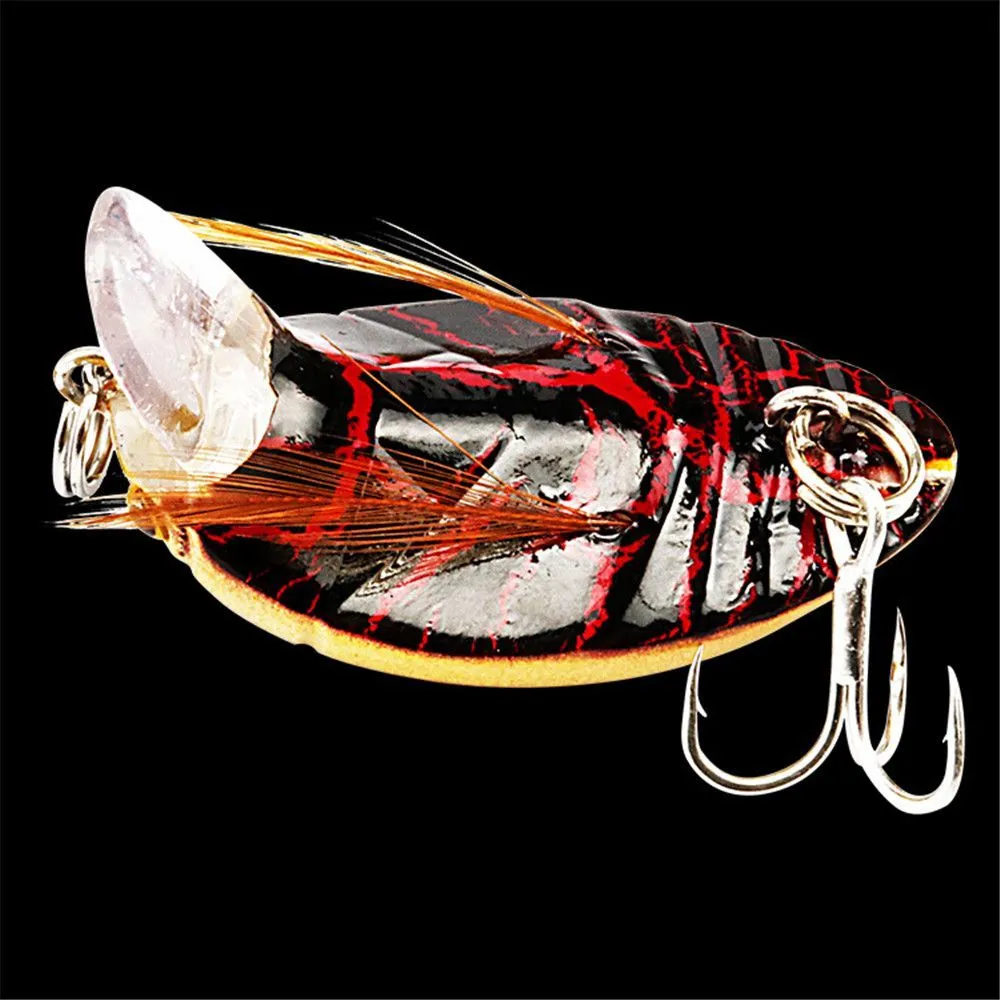 1 PZ 38mm/4.1g Attrezzatura Da Pesca Cicala Bait Lure Insetto Bug Sea Beetle Manovella Galleggiante Wobblers Bass carpa