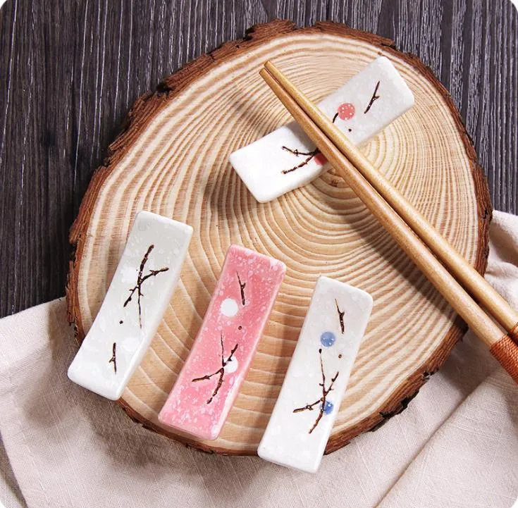 Essstäbchenhalter aus Keramik im japanischen Stil mit Schneeflocken-Design, für Zuhause, Küche, Essstäbchenablage, Ständer, Pflege-Gadget, Tools1099570