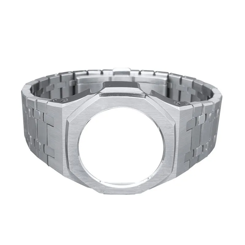 Horlogebanden GMAS2100 Hontao Casioak Mini All Metal Mod Kit Case Bezel met schroefband DIY roestvrij staal voor de kleinste GMA-S2100345f