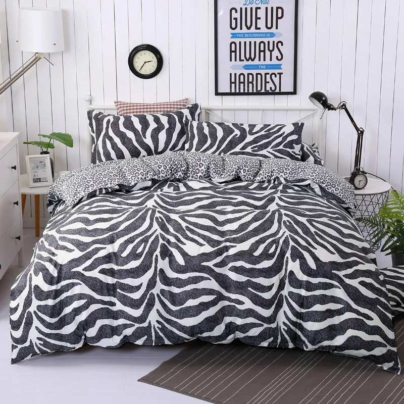 Geomtric Striped Leopard Print Print Bedging Set Современные односпальные двойные двойные Queen King Dovet Cover Cover Cover Plain Pithoovcase одеяло