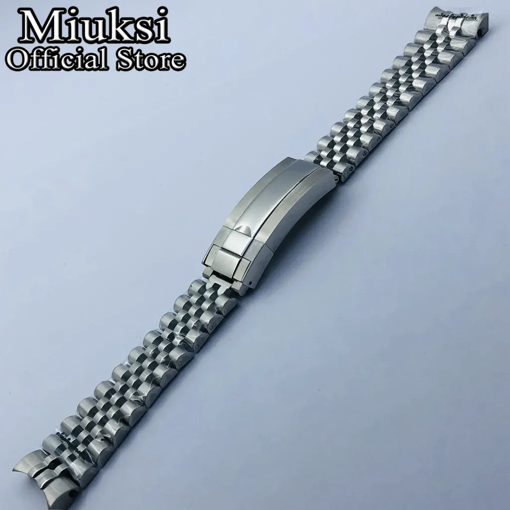 20 mm silverguld Rose Gold Black Jubilee Rostfritt stål Watch Band Folding Spänne Fit Watch Case Strap Armband