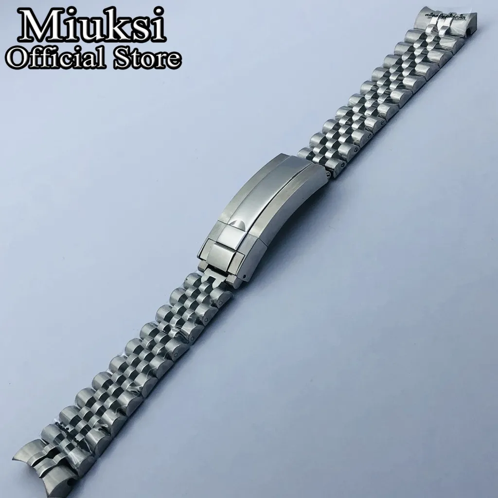 Bracelet de montre jubilé en acier inoxydable, 20mm, argent, or rose, noir, boucle pliante, adapté au boîtier de montre, bracelet 2966