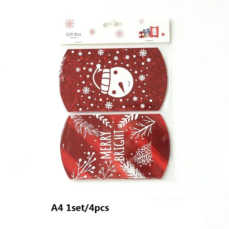 Decoración de fiesta Caja de embalaje de almohada láser Caja de dulces de Navidad Bolsa de regalo de centro comercial Eve 8style T2I52809