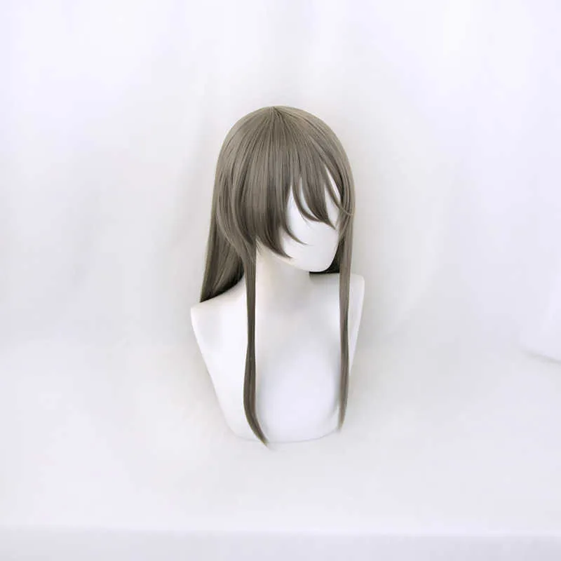 Sakurajima Mai Cosplay Wigs Rascal Does Not Dream Of Bunny Girl Senpai Synthetic Hair Long Straight Gray Hair Wig300L