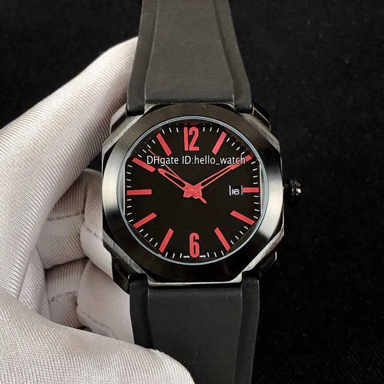 Designer Watches 41mm Octo PVD All Black Steel Case 102737 BGO41BBBSVD N Black Dial Automatic Mens Watch Rubber Strap High Quality 306V