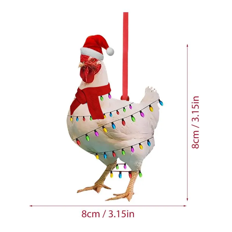 Weihnachtsdekoration Holzschal Hühner Anhänger Weihnachtsbaum -Ornamente Haushaltdekor für Navidad 202121i