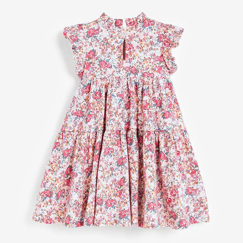 Enfants robes 2021 nouveau été bébé filles vêtements marque robe enfant en bas âge décontracté coton fleur imprimer robes pour enfants 2-7 ans Q0716