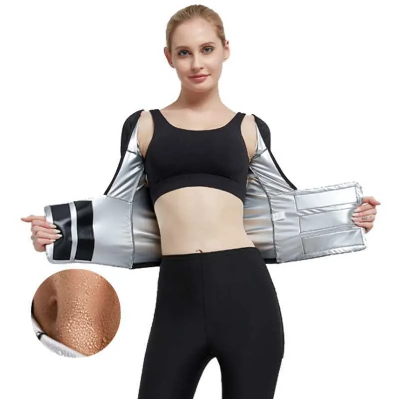 Kobiety prowadzące sauną sauną set dziewczynę spalanie brzucha Tłuszcz w Suszce T -koszulka Suit Sheyme Body Shaper 8558041