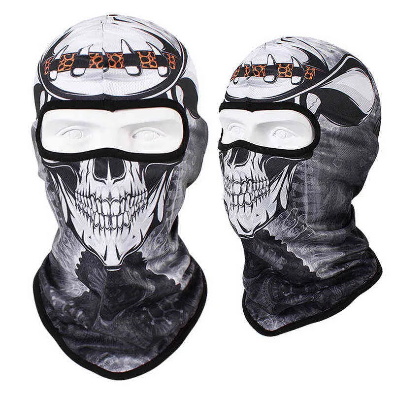 Schädel Druck Bandana Balaclava volle Gesichtsmaske Schal Outdoor Fishing Jagd Wandern Radfahren Hals Gaiter Gesichtsabdeckung Schild Y1229