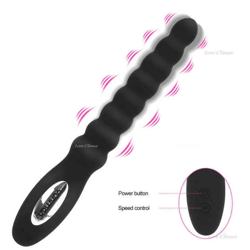 NXY Anale Seksspeeltjes 10-Snelheid Anale Bead Vibrator Voor Unisex Dual-Motor Prostaat Massager Mannelijke Sex Toy USB Opladen Plug Stimulator Volwassene 1123