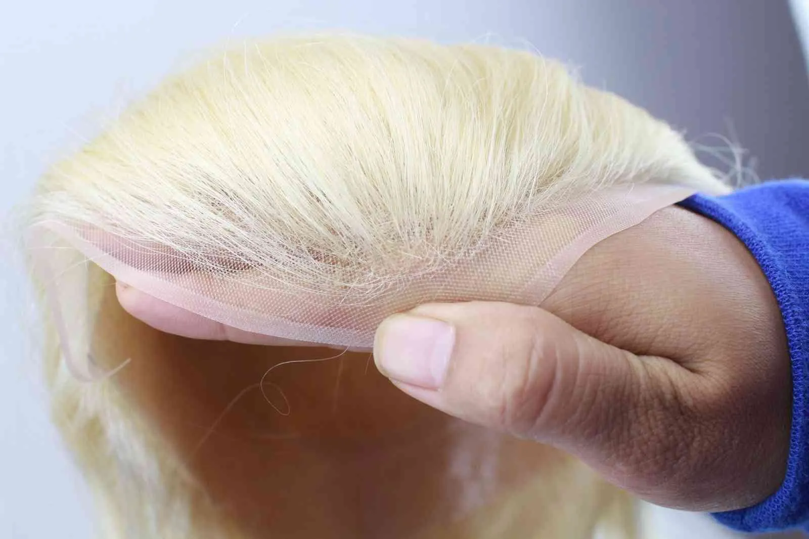 Wig Short Hair Real Hair Block Men039S Hair Patch Toupee Men Blonde 6132795556