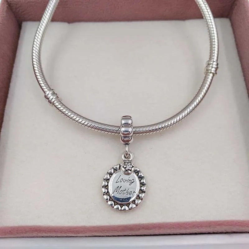 Ciondoli fai-da-te perline malocchio creazione di gioielli LOVING MADRE pandora argento sterling 925 braccialetto orgoglio donna uomo catena collana di perline ciondolo regali di compleanno 791127CZ