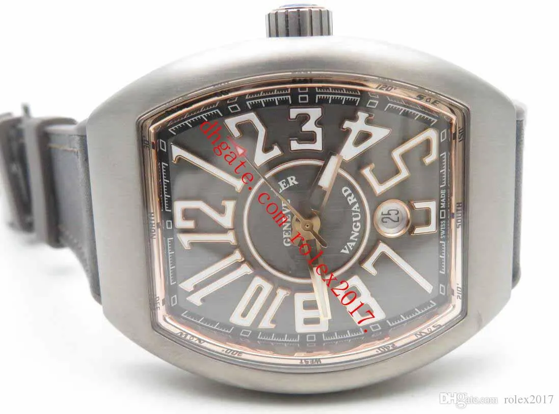 Super Mens Topselling Top Quality Relógios Vanguard V45 GF Fábrica Ásia 2824 Cinza Prata Dial com Números Explodidos Move321W Automático