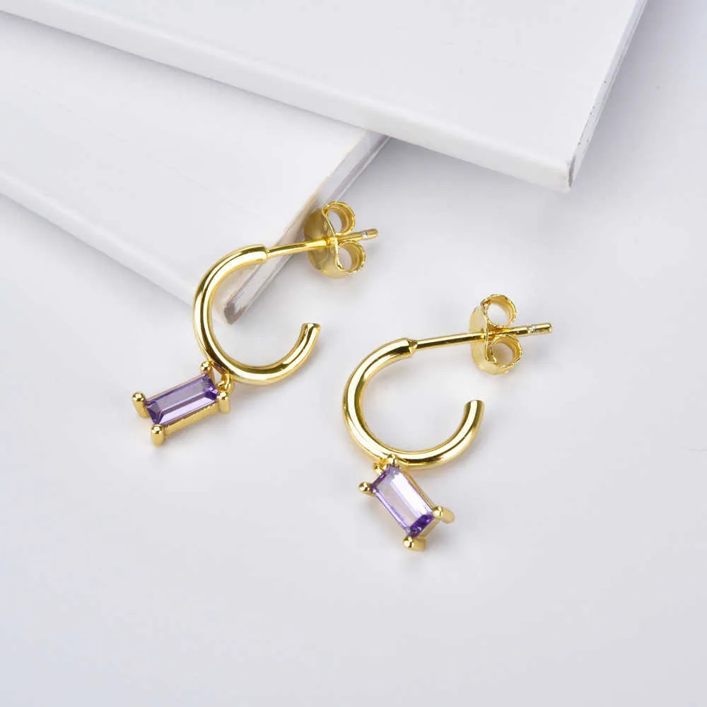 Andywen 925 Sterling Silver Pure Mini Hoops Gold Circle Earring Design Luxury Crystal No Klipy Kobiety Biżuteria 210608