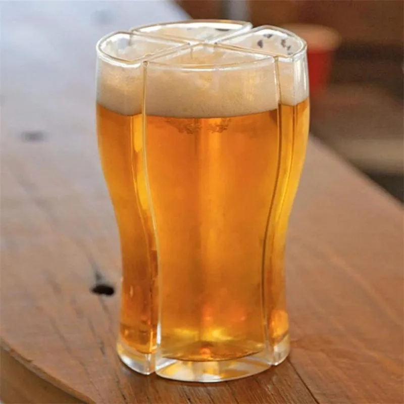 Super goélette verres à bière tasse tasse séparable 4 parties grande capacité verre épais Transparent pour Club Bar fête maison Wine260r